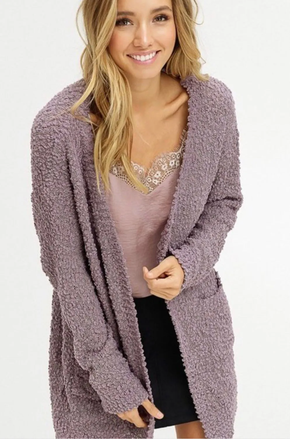 Allie Chunky Soft Popcorn Cardigan
