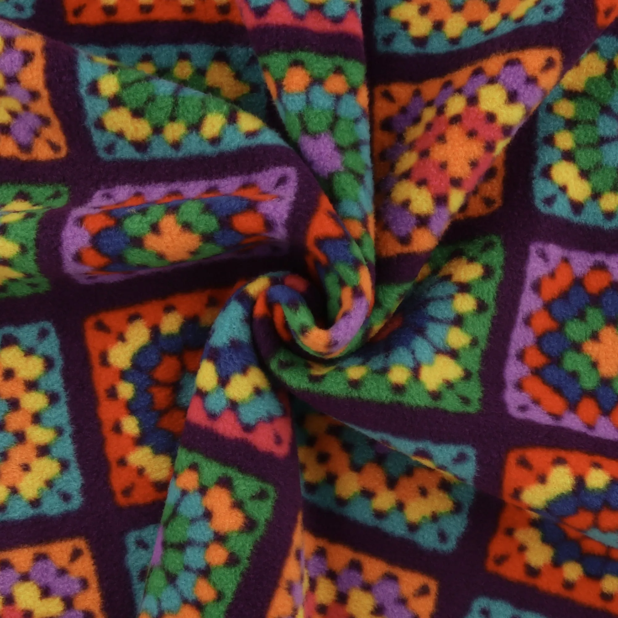 Anti Pill Fleece Print - MONTANA - 105 - Purple