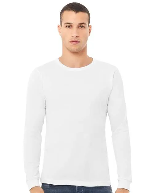 BELLA   CANVAS Triblend Long Sleeve Tee 3513 Solid White Triblend