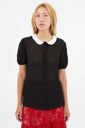 Black & White Silk Top