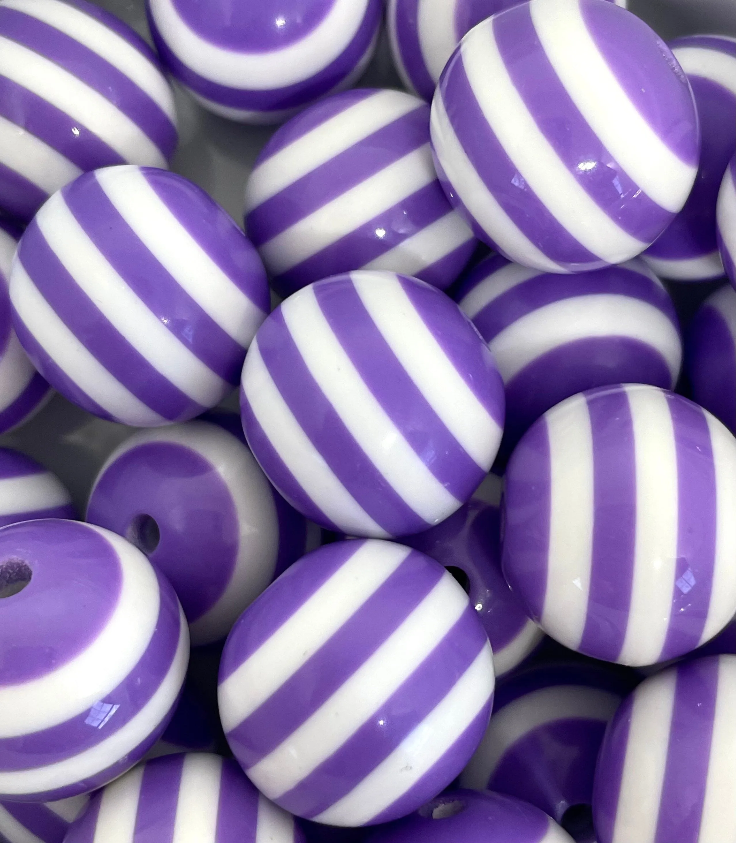 Bright Striped Chunky Bead Mix, Purple and Yellow Mixed Bead Set, 20mm Chunky Beads for Jewelry Making, Chunky Necklace, Chunky Jewelry