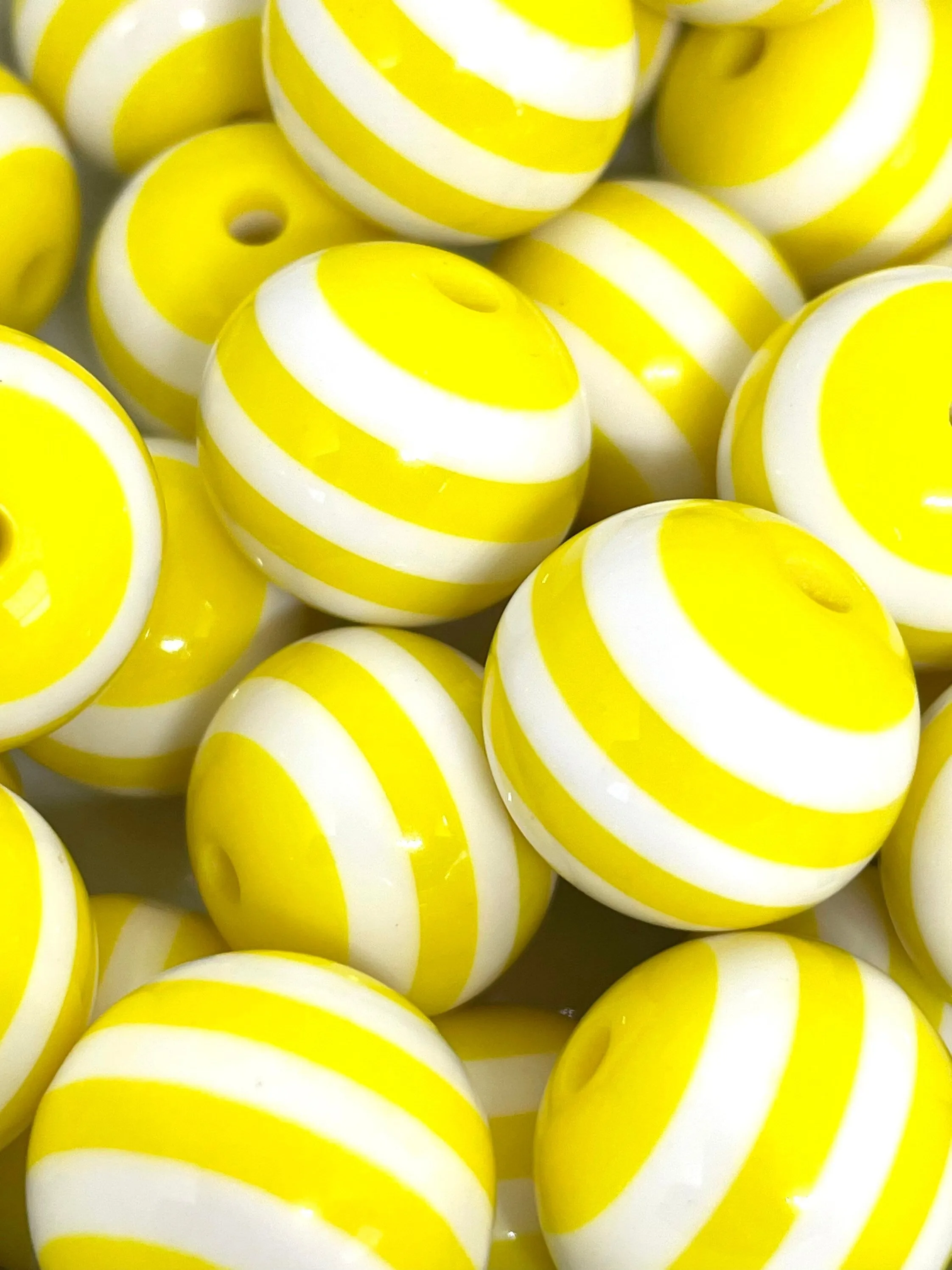 Bright Striped Chunky Bead Mix, Purple and Yellow Mixed Bead Set, 20mm Chunky Beads for Jewelry Making, Chunky Necklace, Chunky Jewelry