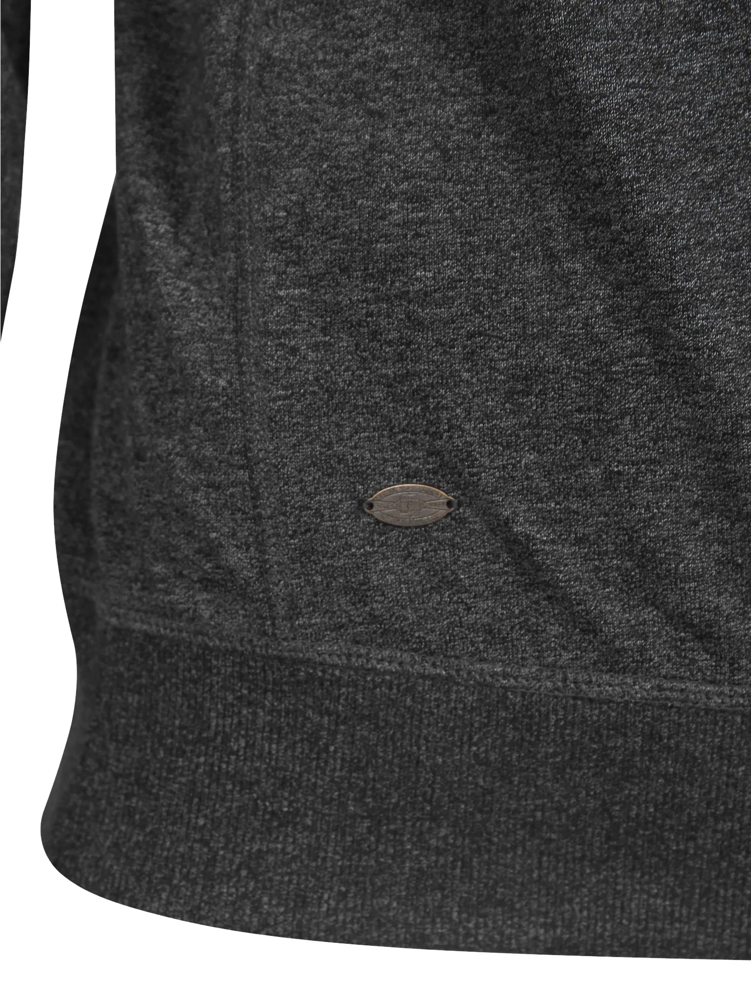 Buffalo Peak Henley Top with Hood Insert in Charcoal Marl - Tokyo Laundry
