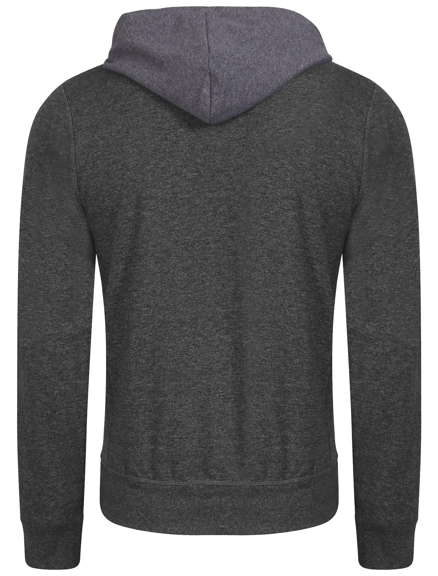Buffalo Peak Henley Top with Hood Insert in Charcoal Marl - Tokyo Laundry