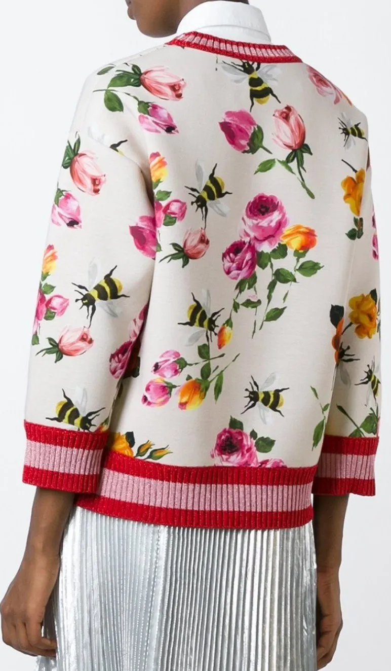 Butterfly Embroidered Multicolor Sweatshirt