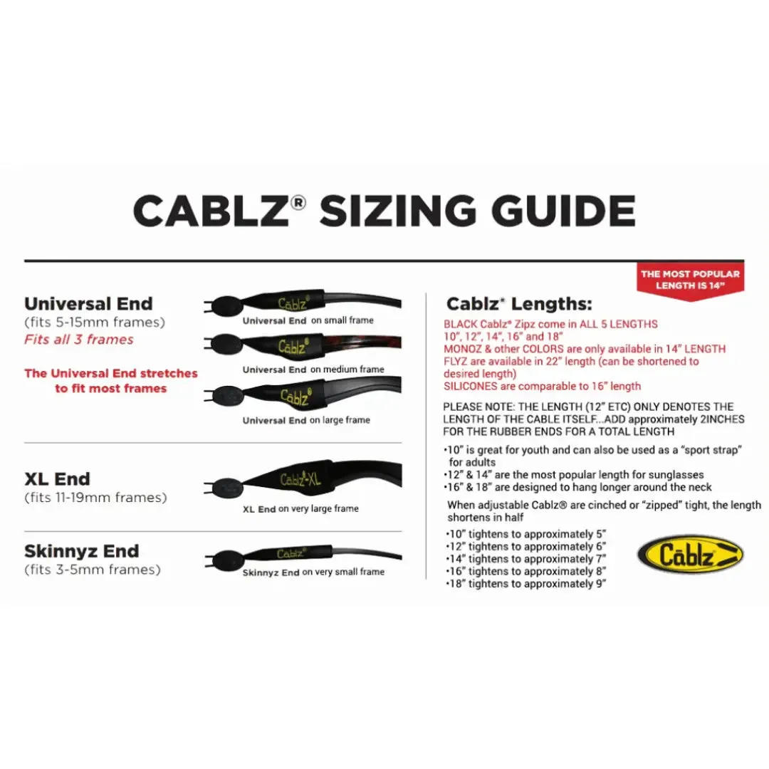 Cablz Zipz Skinny Ends - 14"