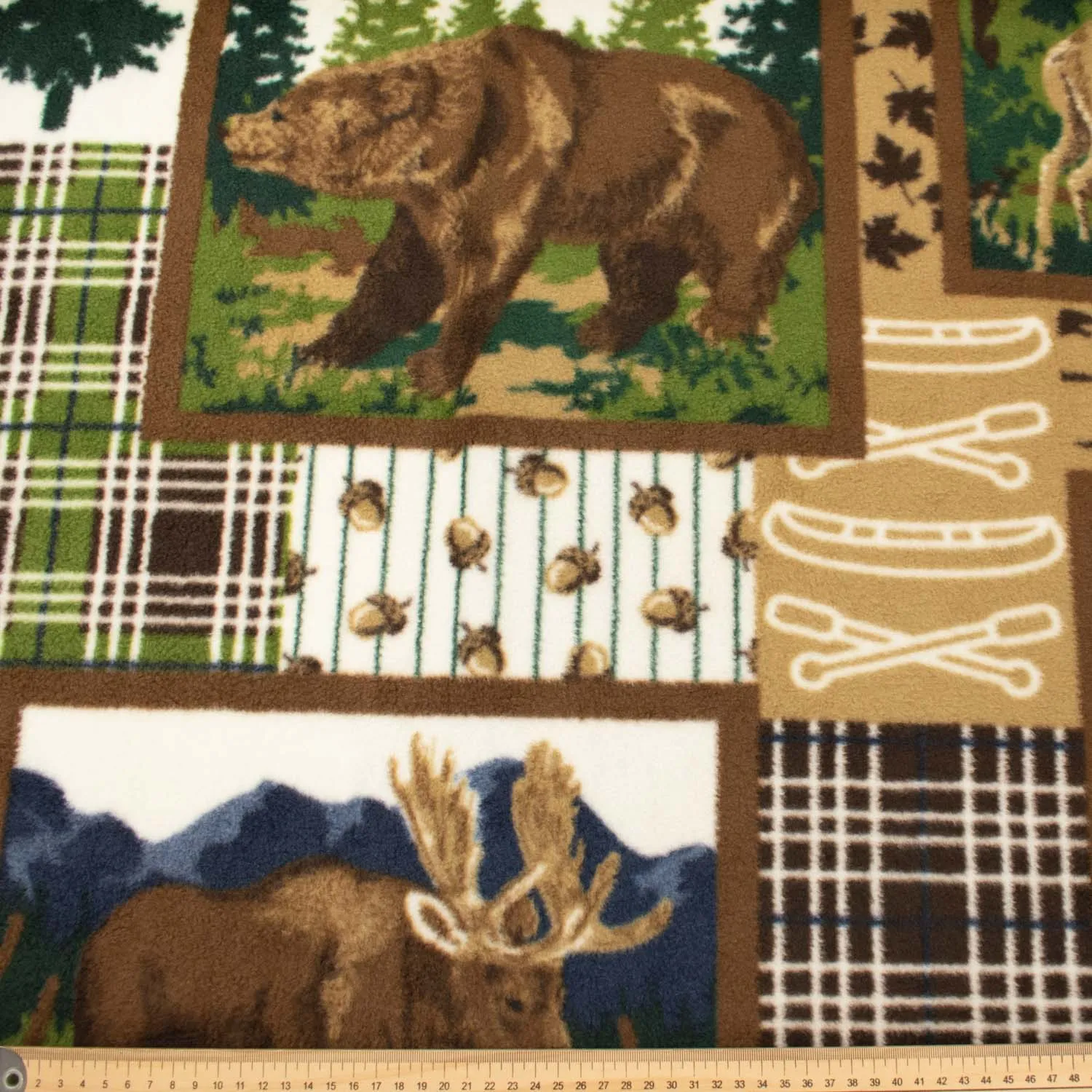 Christmas Plaid Elements Printed Polar Fleece Design 156 - 1.85M Panel