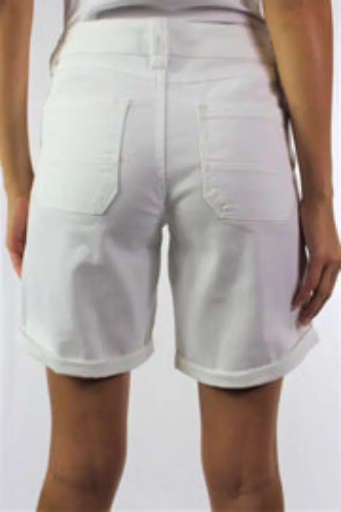 Cuffed Shorts with Front and Back Pockets