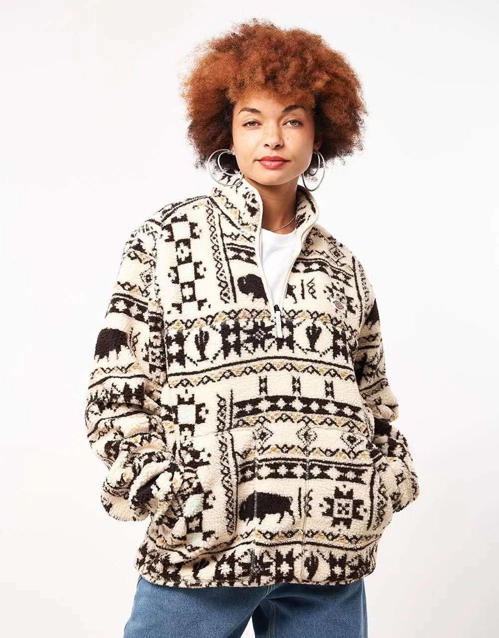Dickies Hays Quarter Zip Fleece - Nordic All Over Print Light
