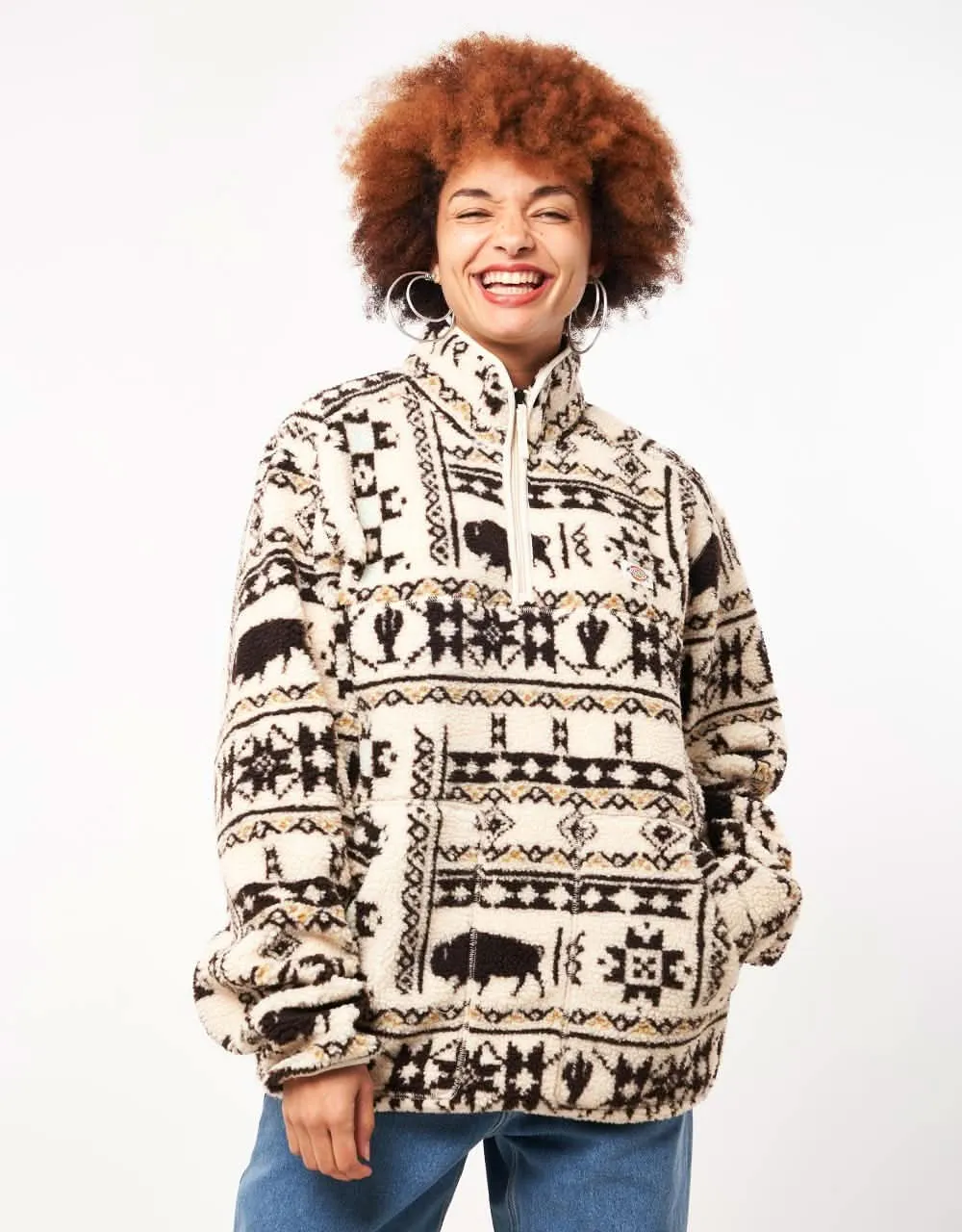 Dickies Hays Quarter Zip Fleece - Nordic All Over Print Light