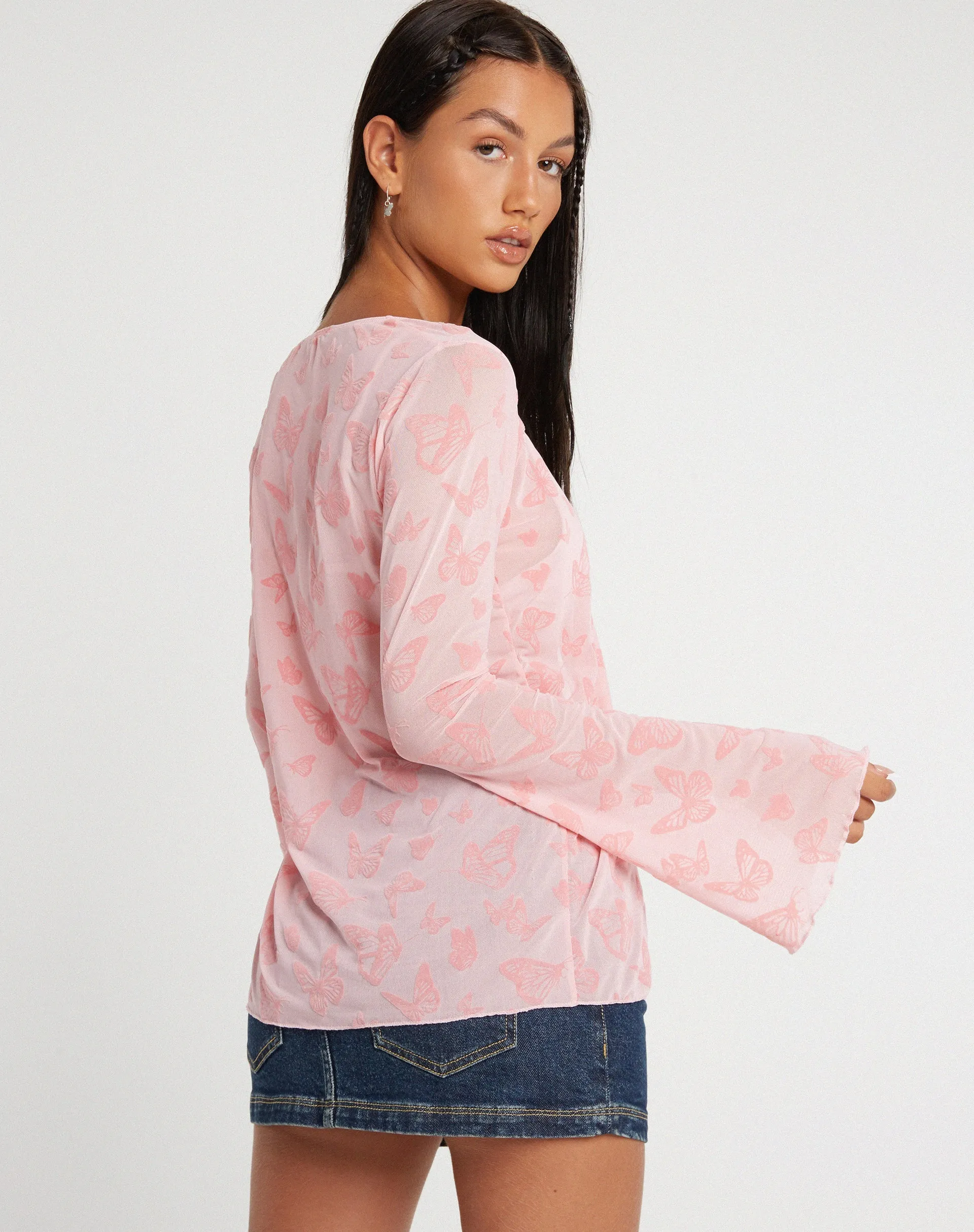 Leony Cardi in Butterfly Pink Flock