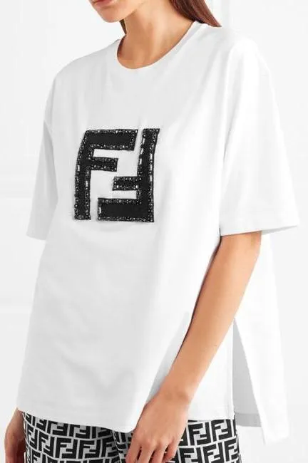 Logo Embellished Tee Shirt