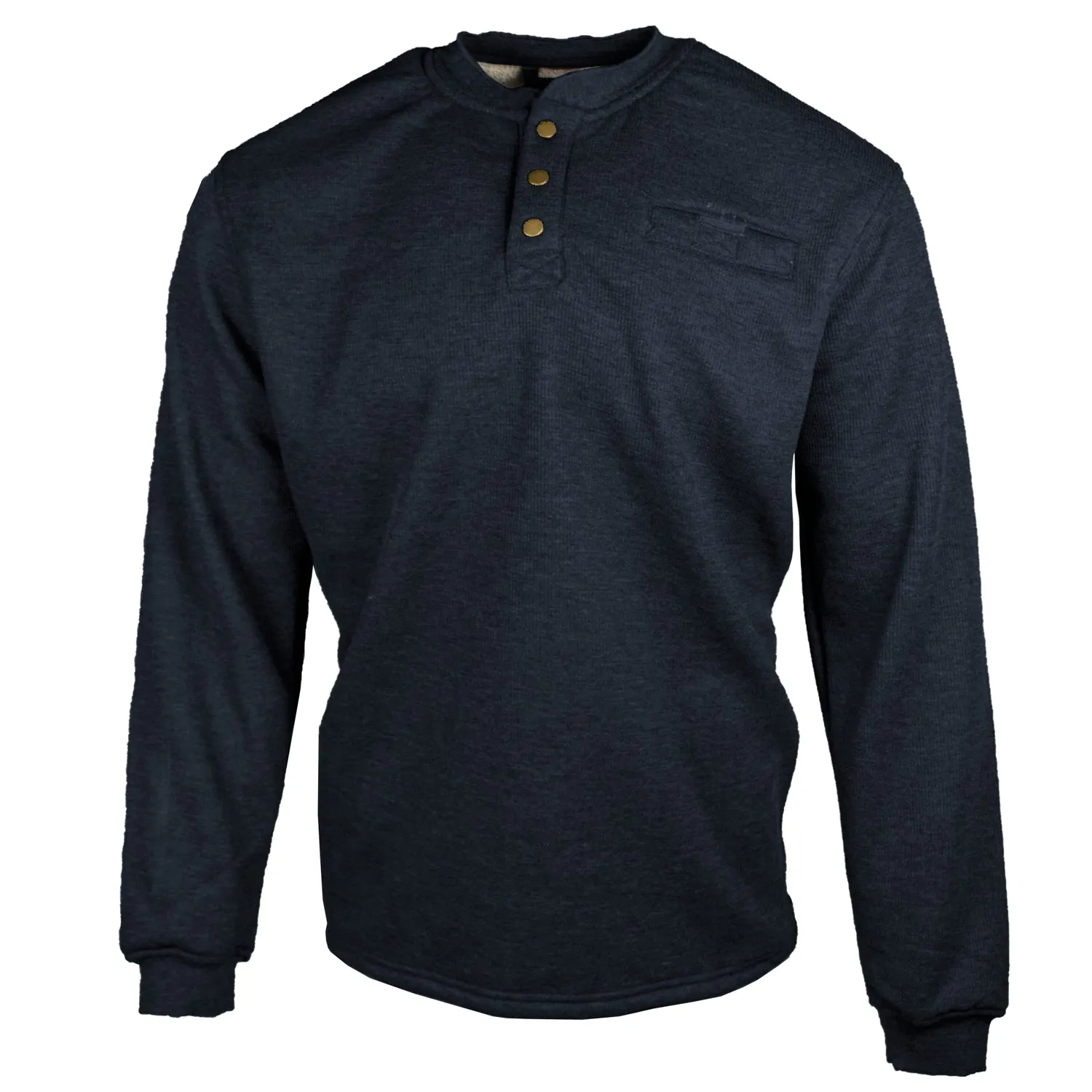 Men's Fleece Bonded Waffle Henley M5004