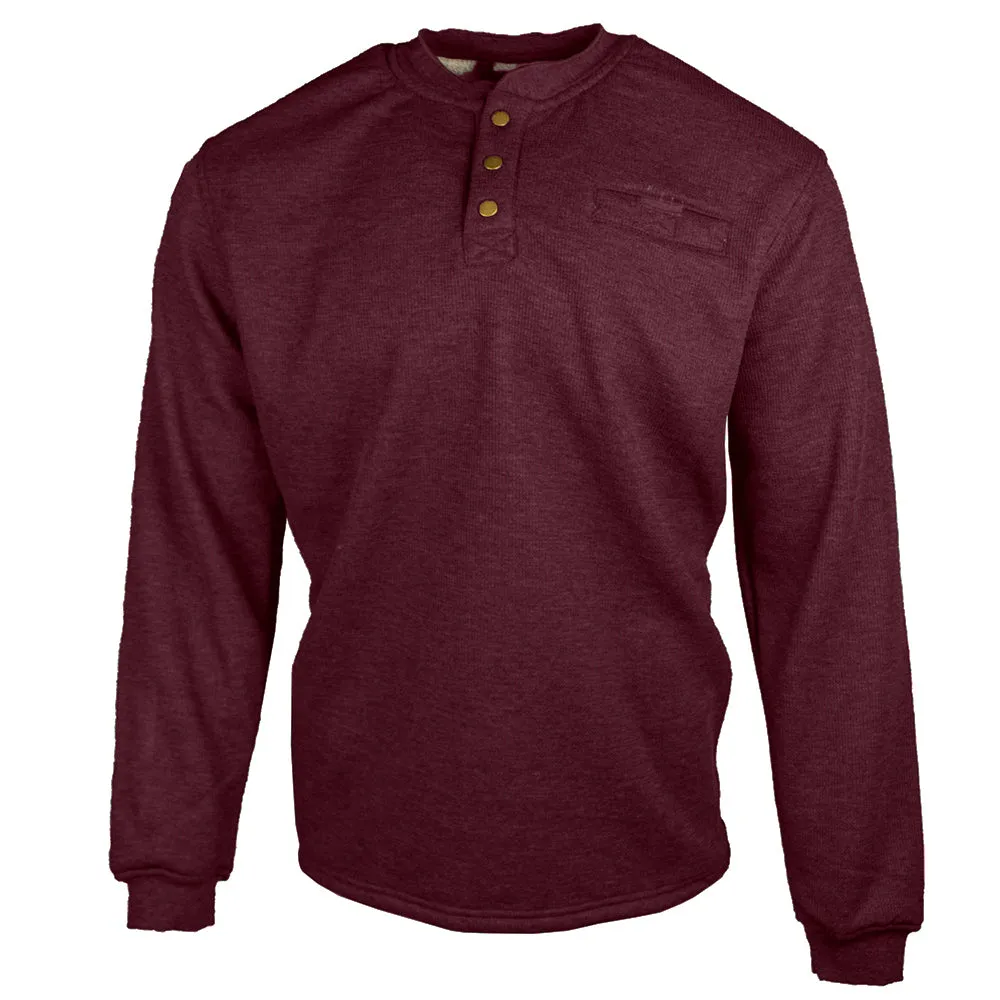 Men's Fleece Bonded Waffle Henley M5004