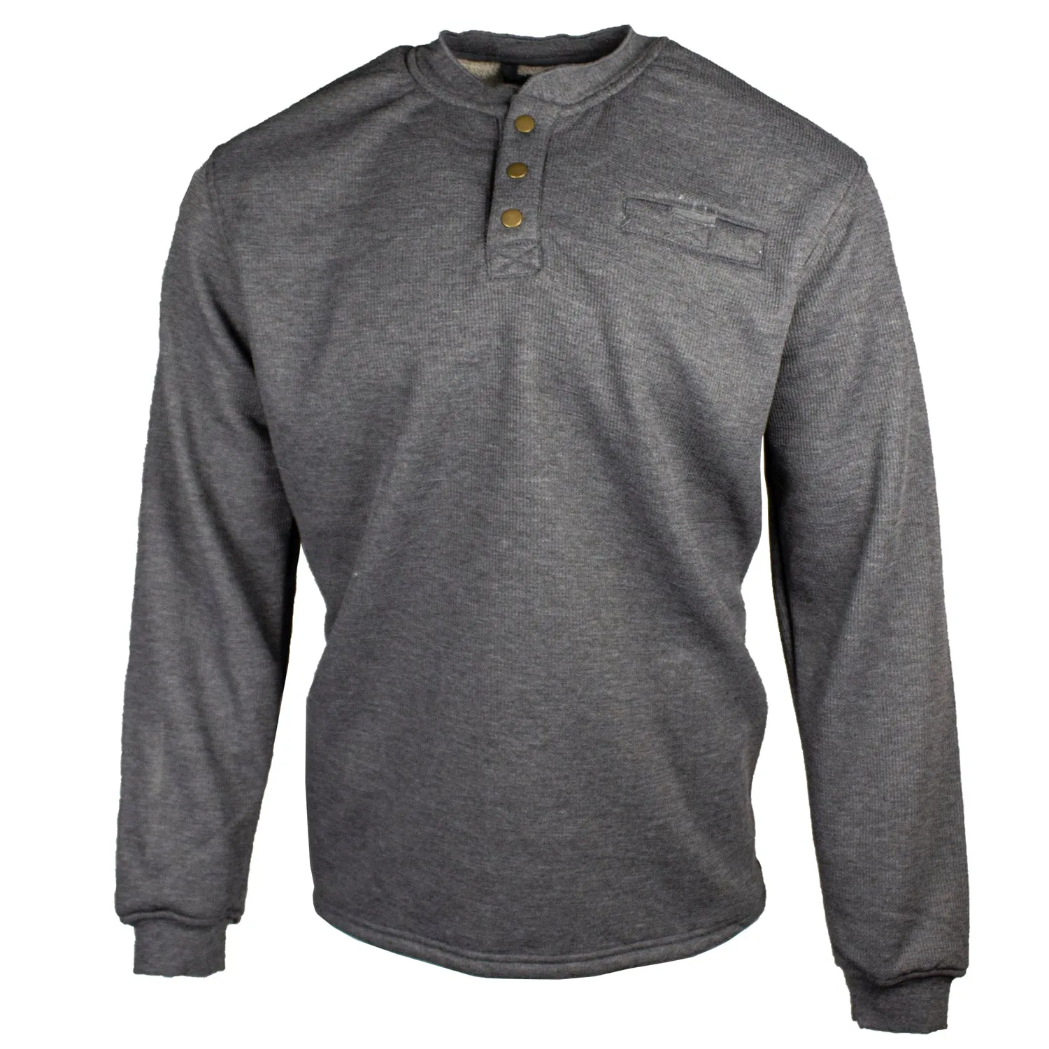 Men's Fleece Bonded Waffle Henley M5004