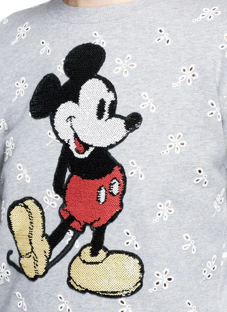 Mickey Floral Broderie Anglaise Sweatshirt