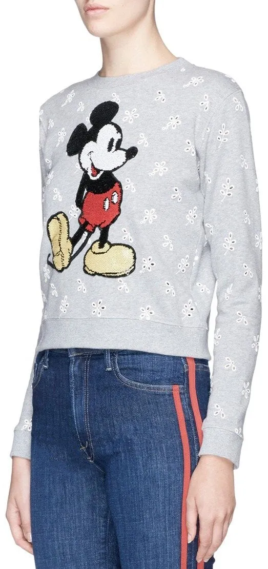 Mickey Floral Broderie Anglaise Sweatshirt