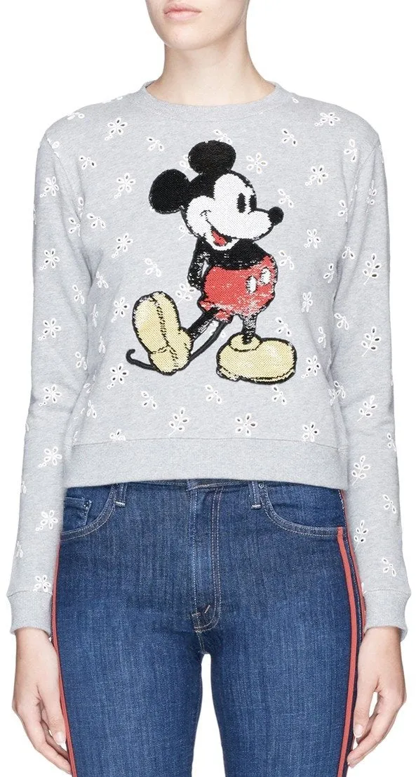 Mickey Floral Broderie Anglaise Sweatshirt