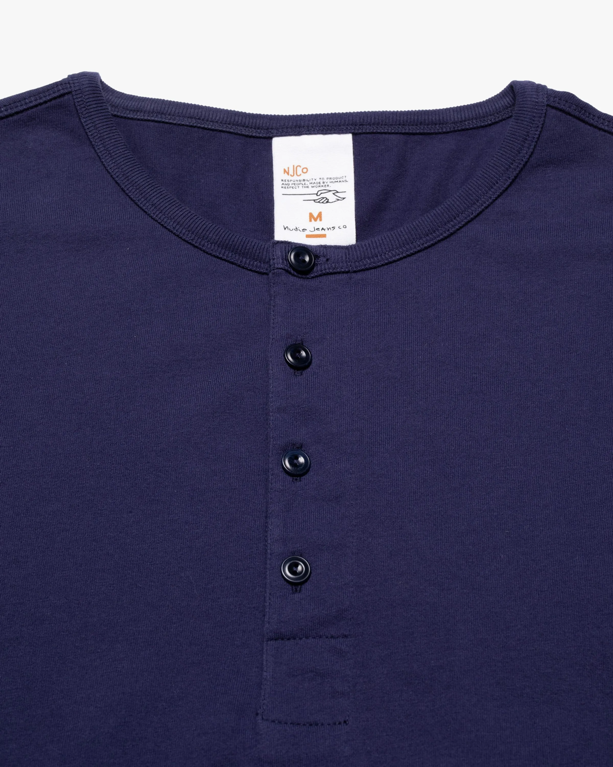 Nudie Jeans L/S Henley - Midnight