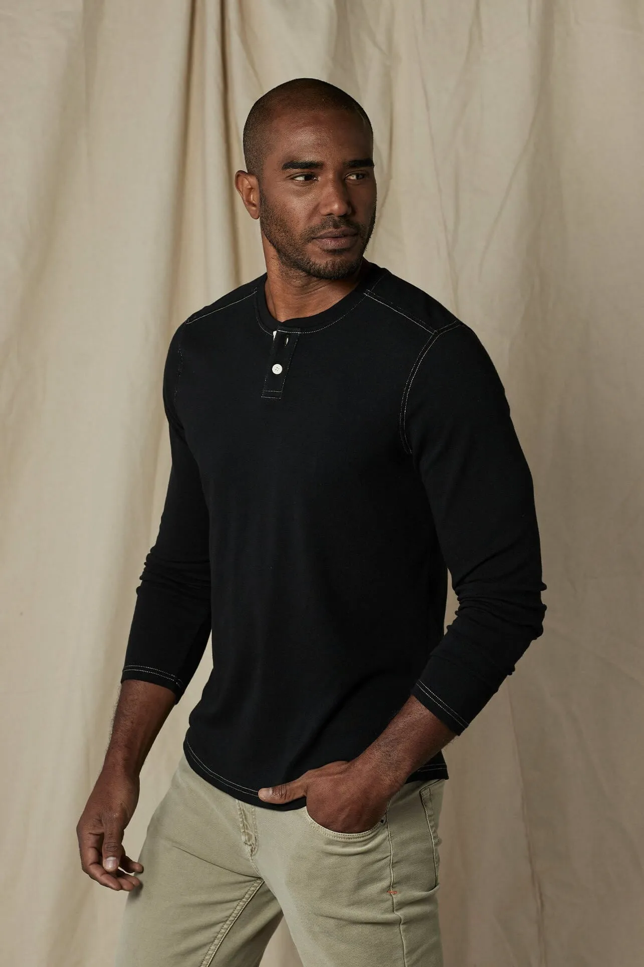 Puremeso Two Button Henley