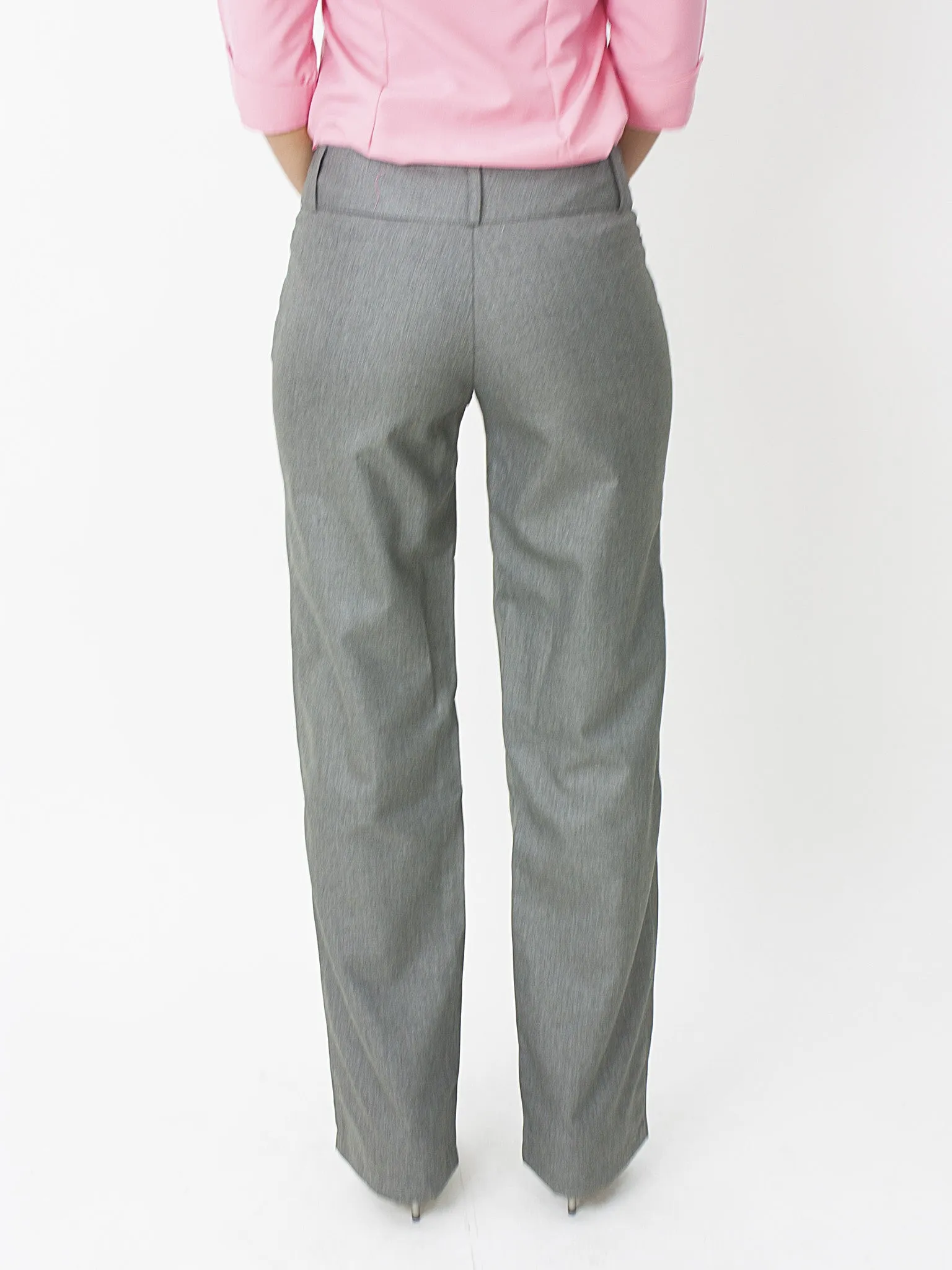 Relaxed Fit Below the Waist Bootcut Pant - Gray