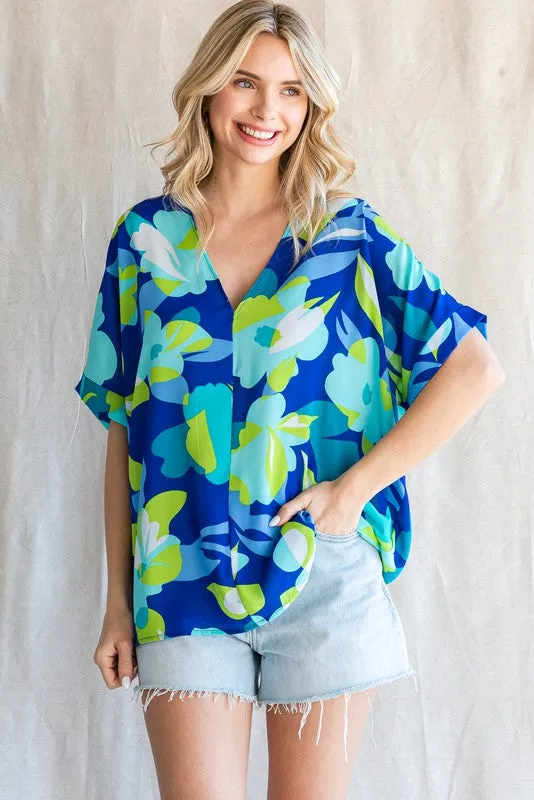 Royal Mix Floral Top