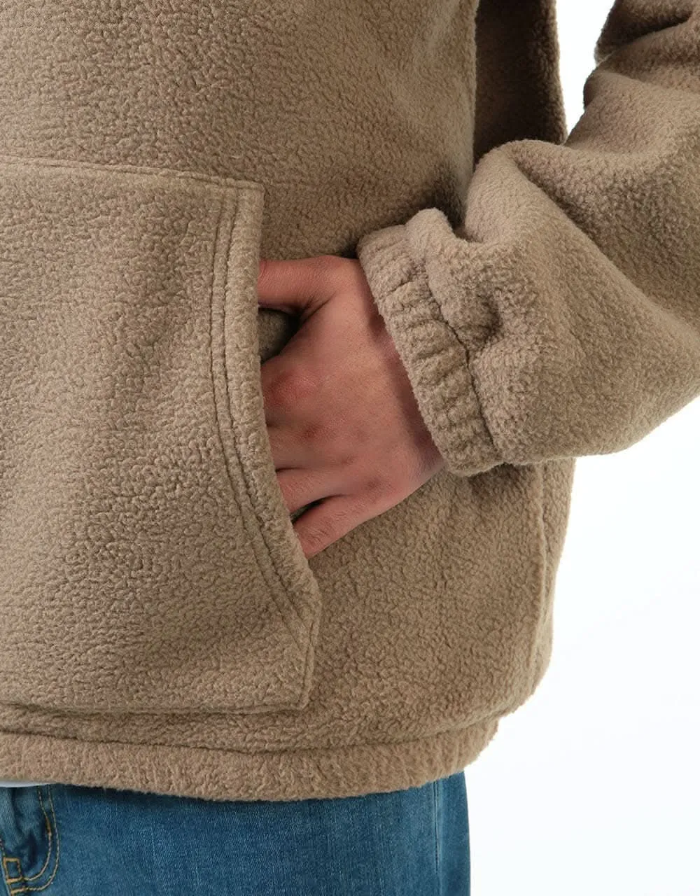 Stüssy Bronson Polar Fleece Pullover Hoodie - Taupe