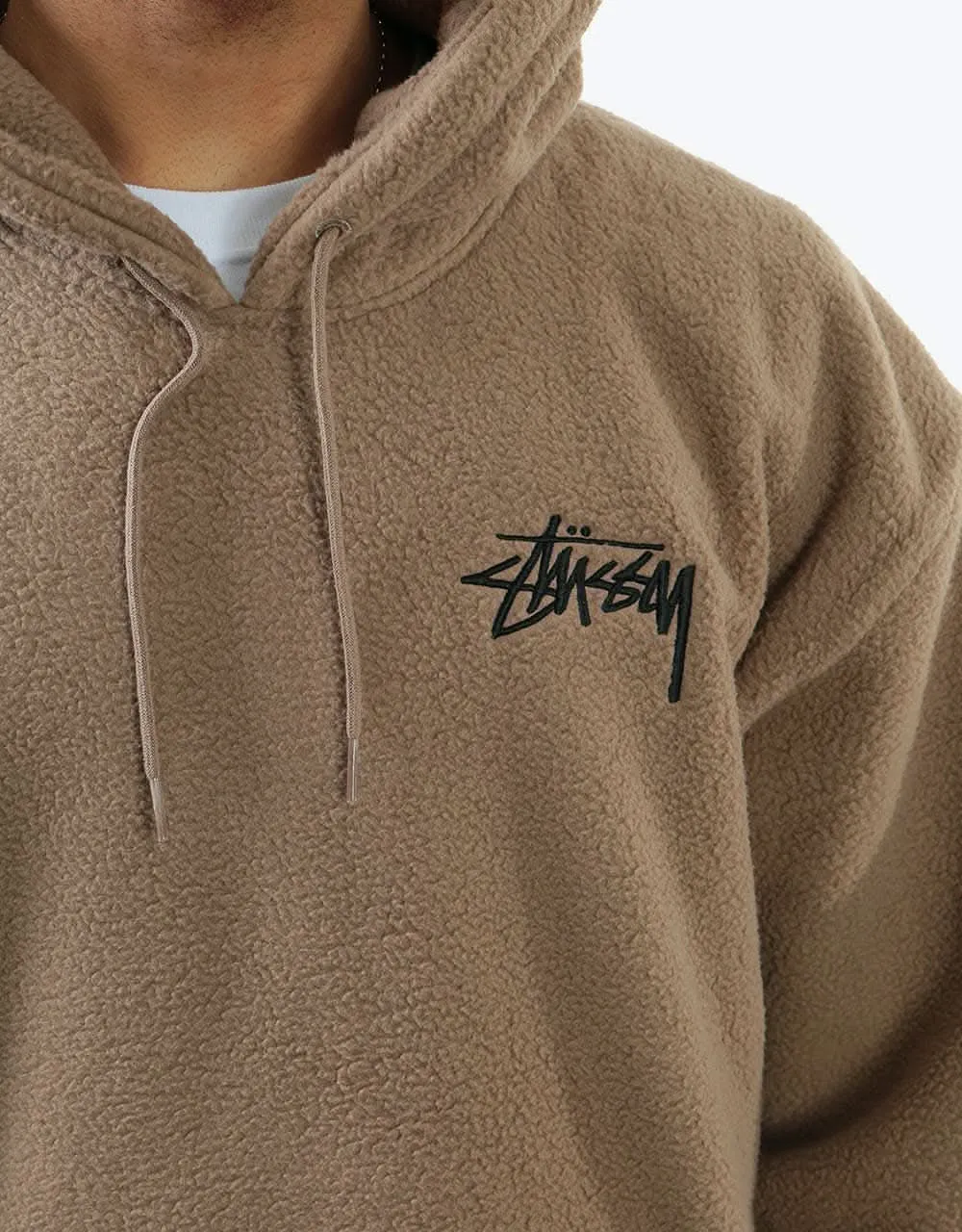 Stüssy Bronson Polar Fleece Pullover Hoodie - Taupe