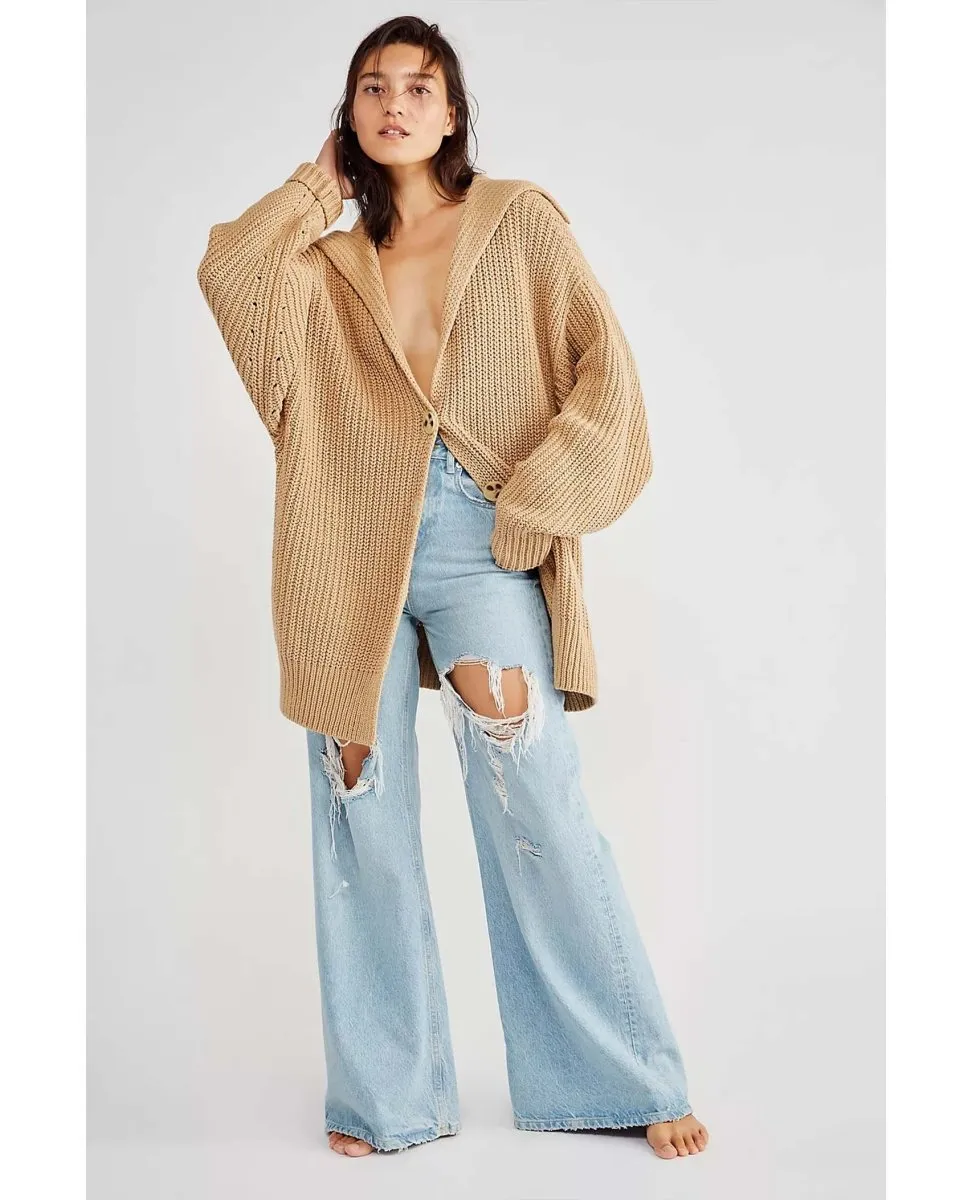 Swim Too Deep Cardi Almond