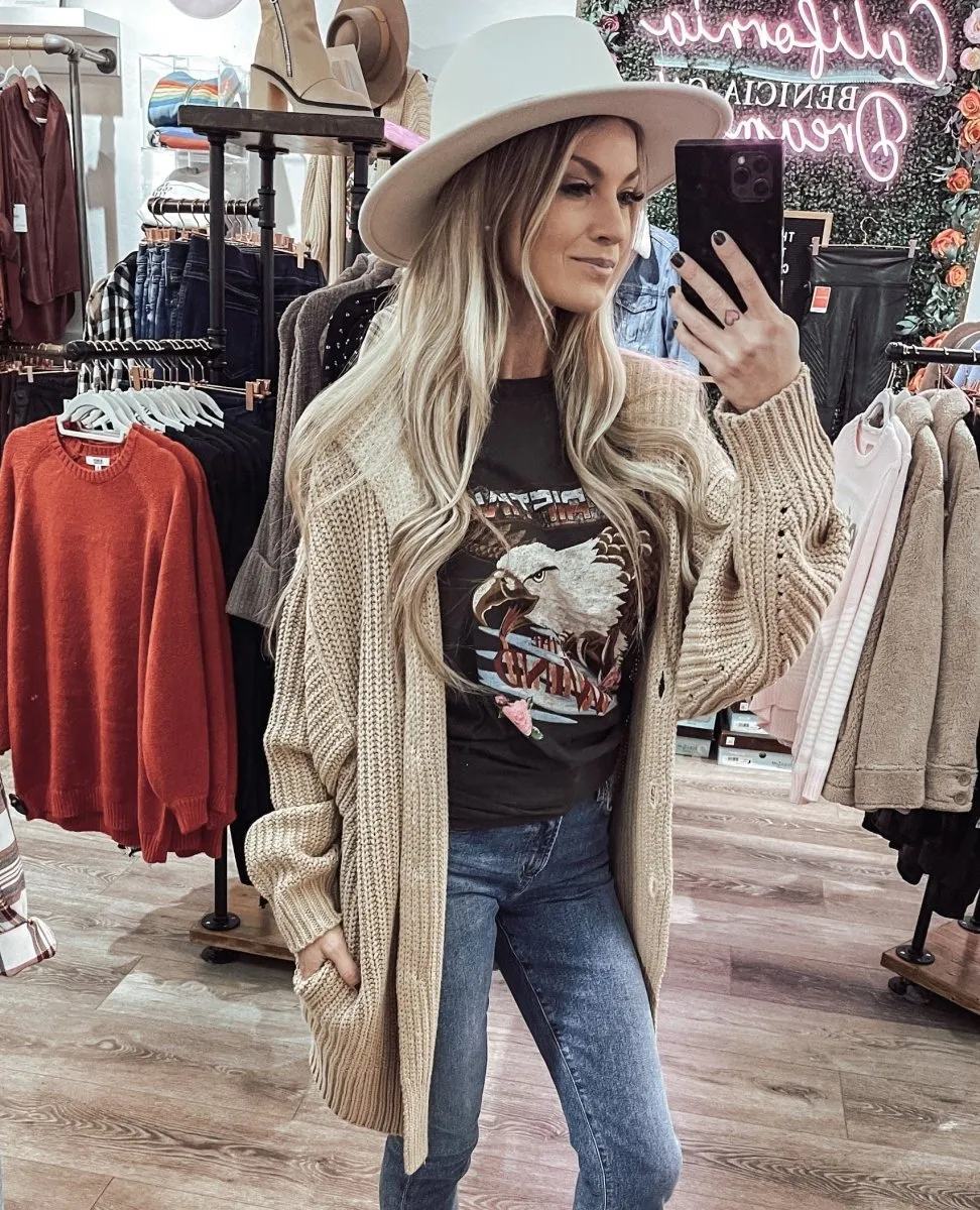 Swim Too Deep Cardi Almond
