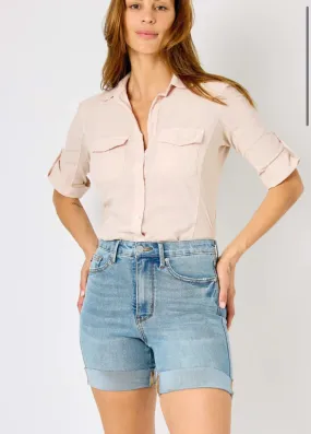 Tummy Control Judy Blue cuffed shorts