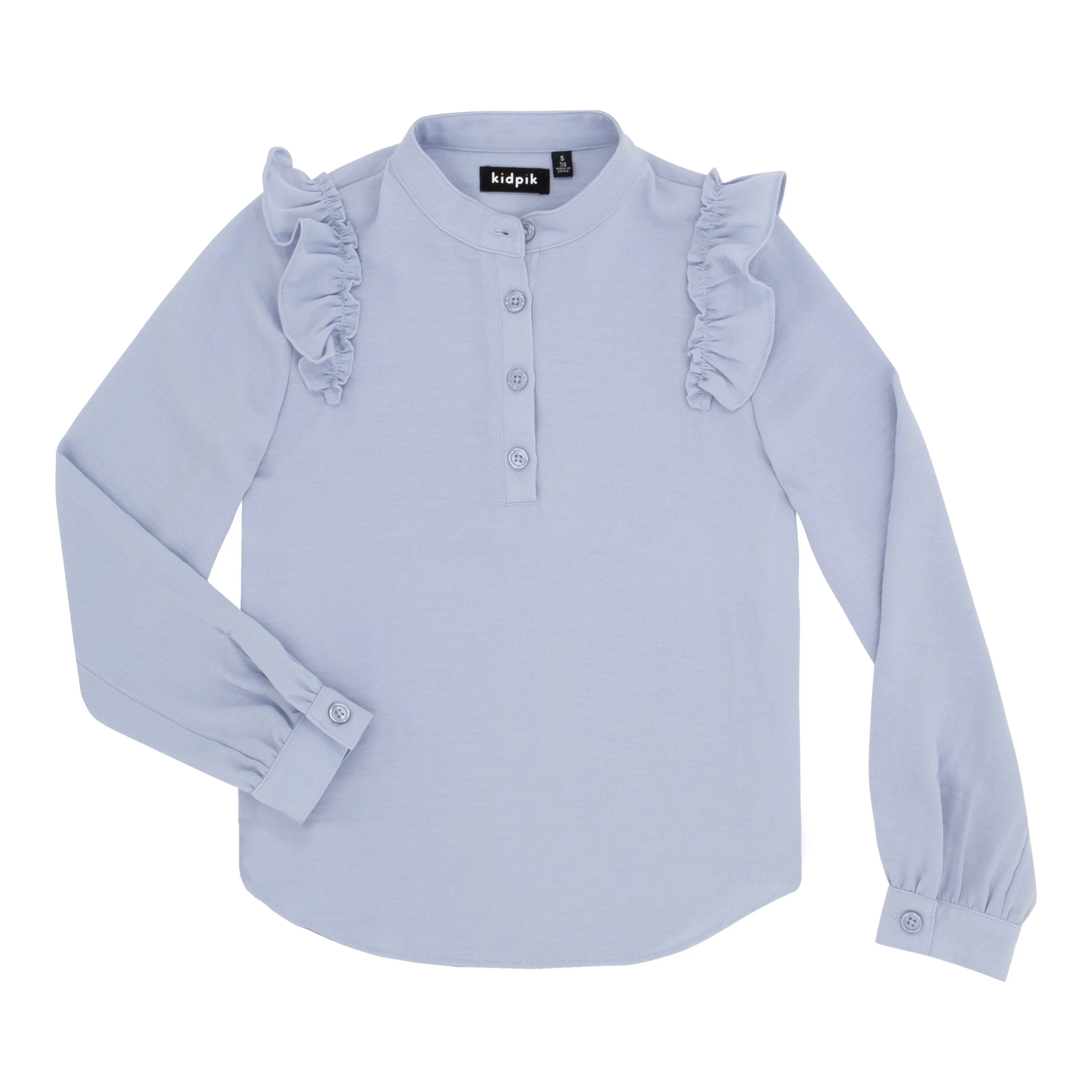 Washed Ruffle Henley