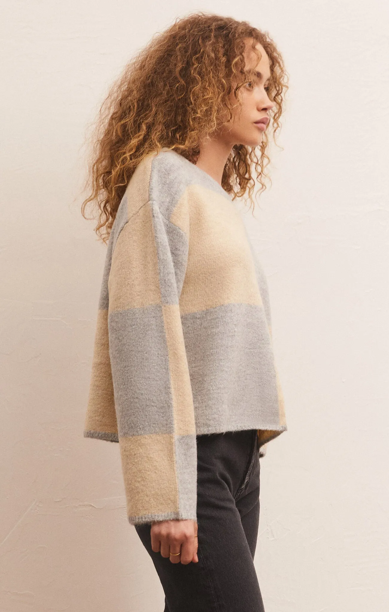 Z Supply Rosi Blocked Sweater - Heather Grey